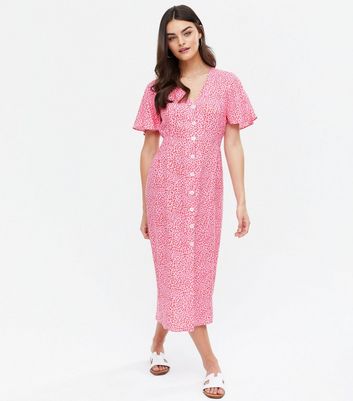 Pink Spot Midi Shirt Dress | New Look
